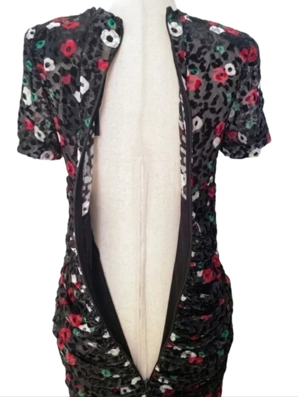 The Kooples Paris "Fleur Naïve" burnout velvet dress Size FR 3 US 8 - Picture 10 of 11